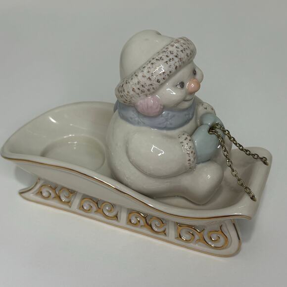 Lenox Snowman on Sled Votive - Picture 3 of 7